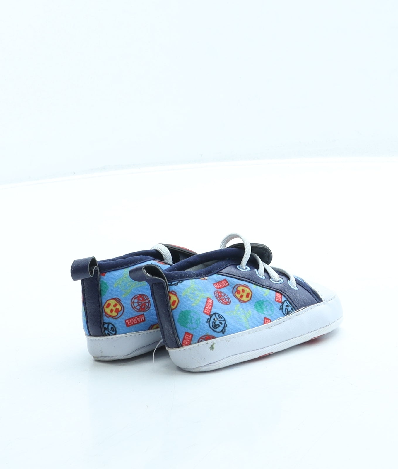 Primark Boys Blue Geometric Polyester Sneaker Trainer UK 6-12 Months - Marvel