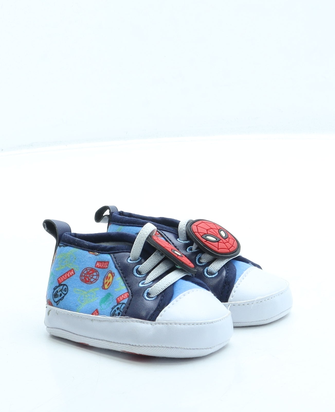 Primark Boys Blue Geometric Polyester Sneaker Trainer UK 6-12 Months - Marvel