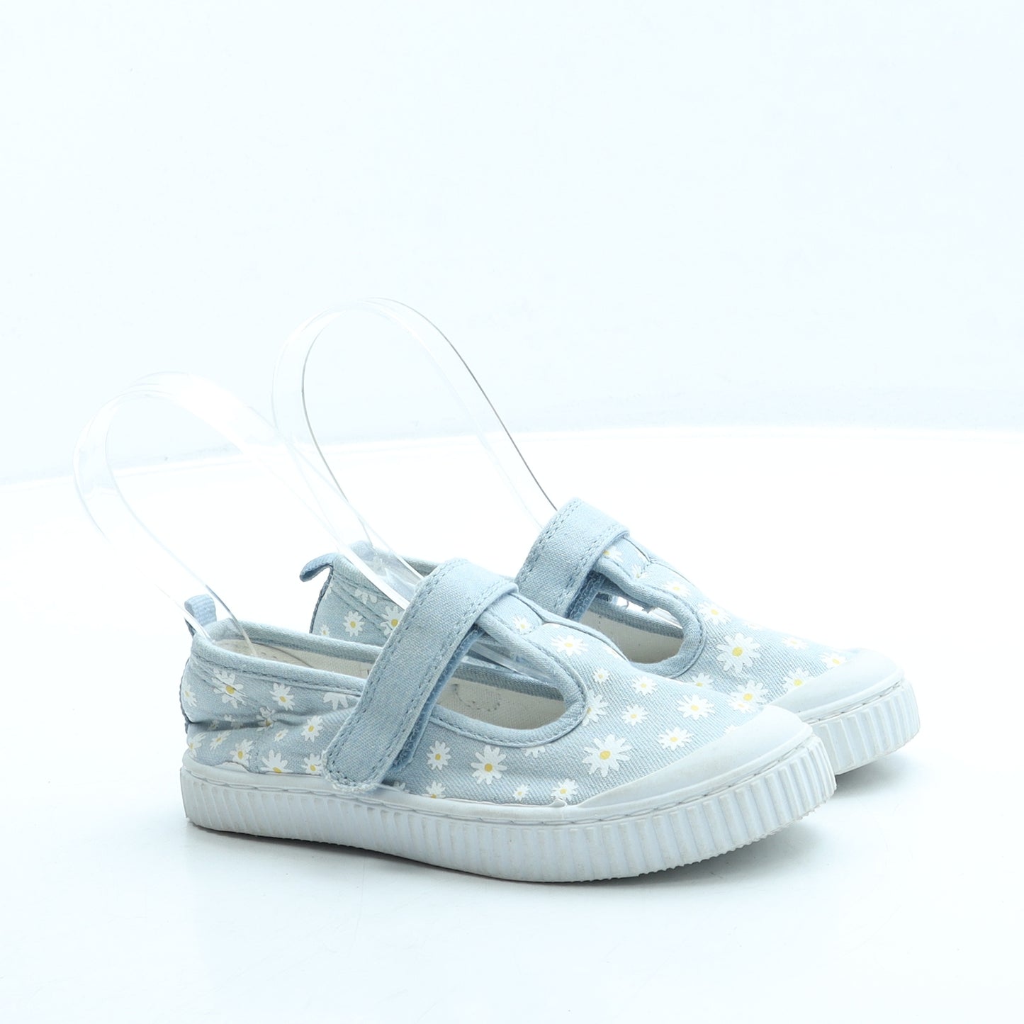 F&F Girls Blue Floral Fabric Mary Jane Flat UK 9 27