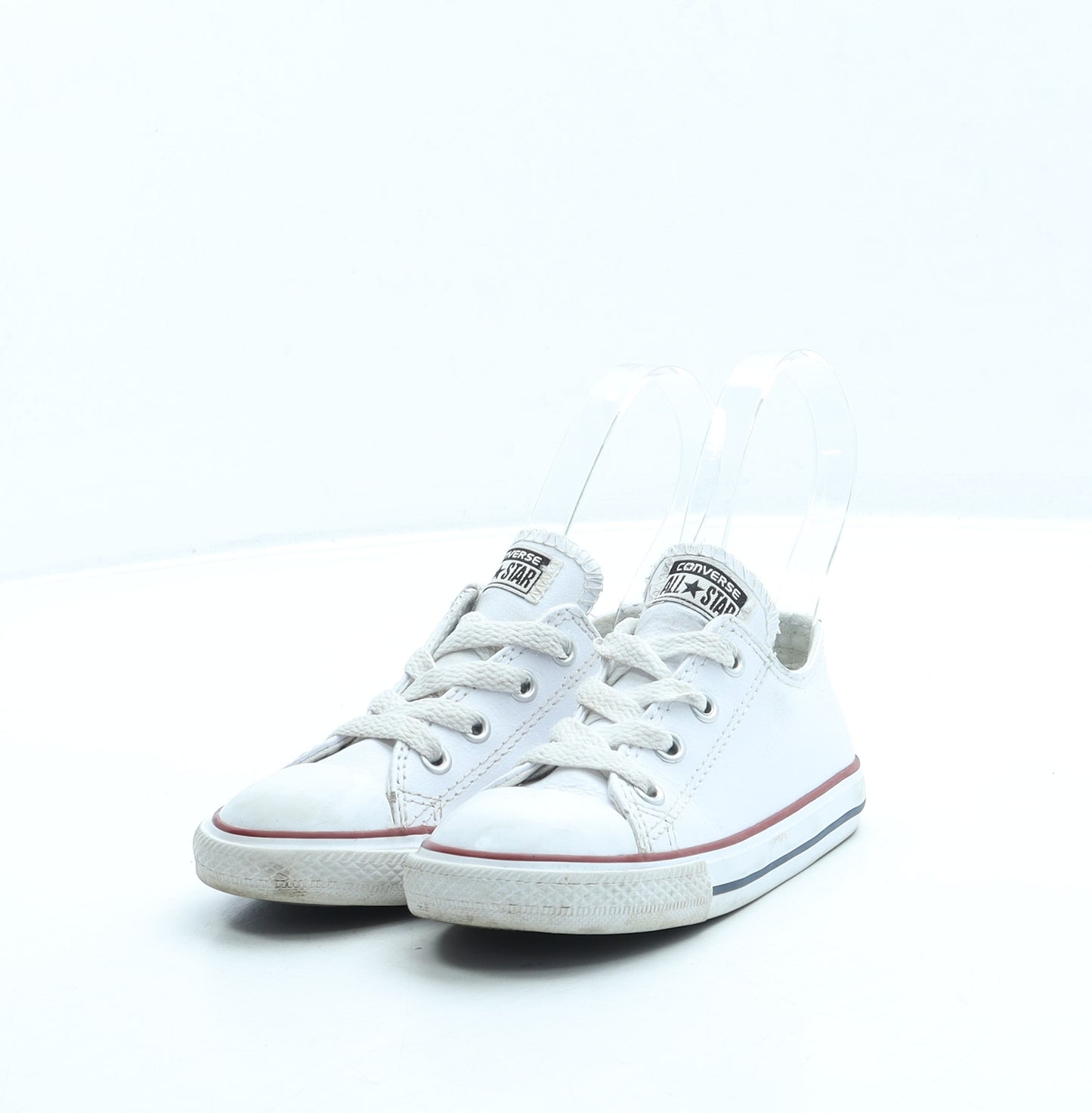 Converse Girls White Leather Trainer UK 8 24 - Unisex