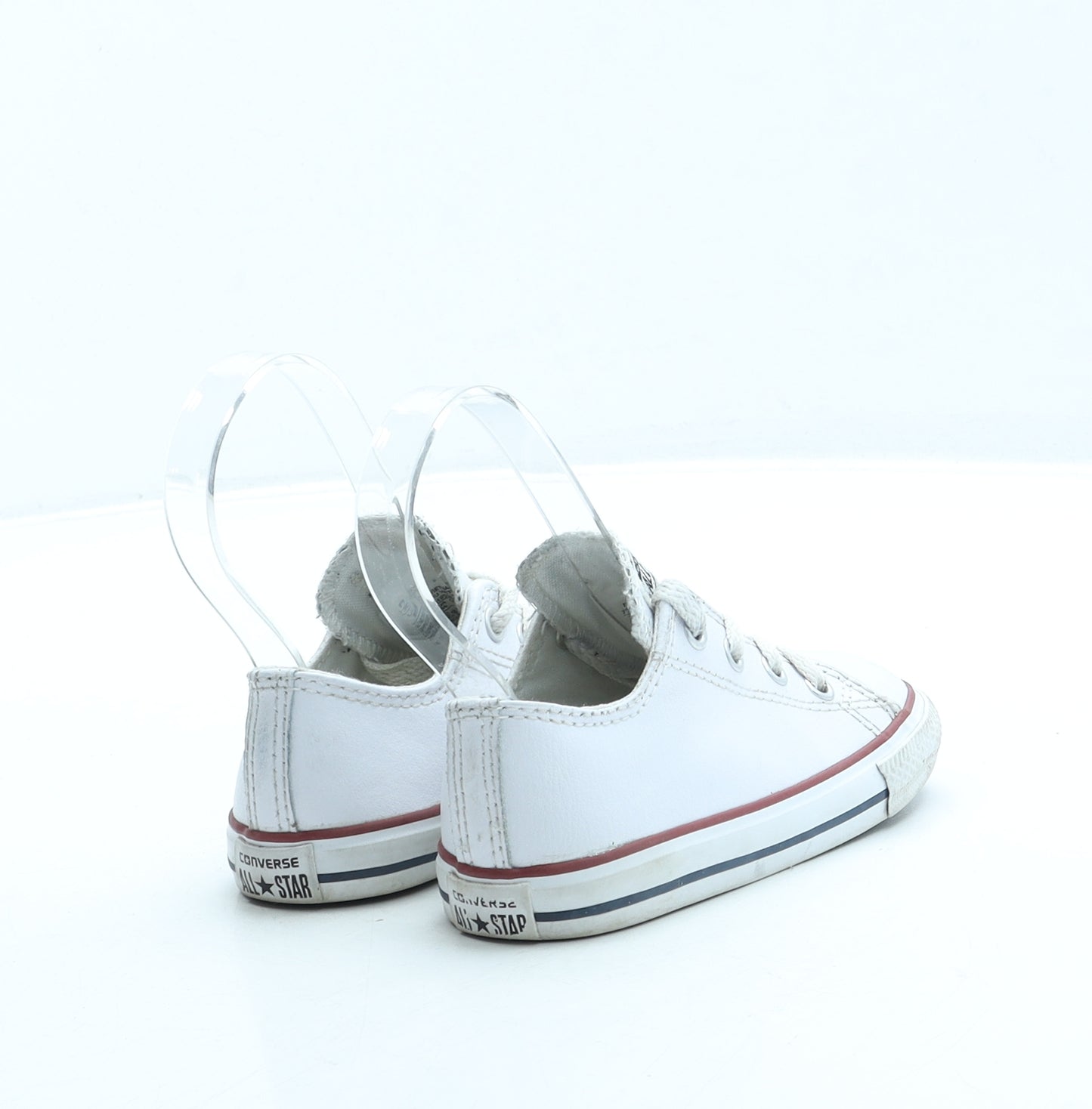 Converse Girls White Leather Trainer UK 8 24 - Unisex