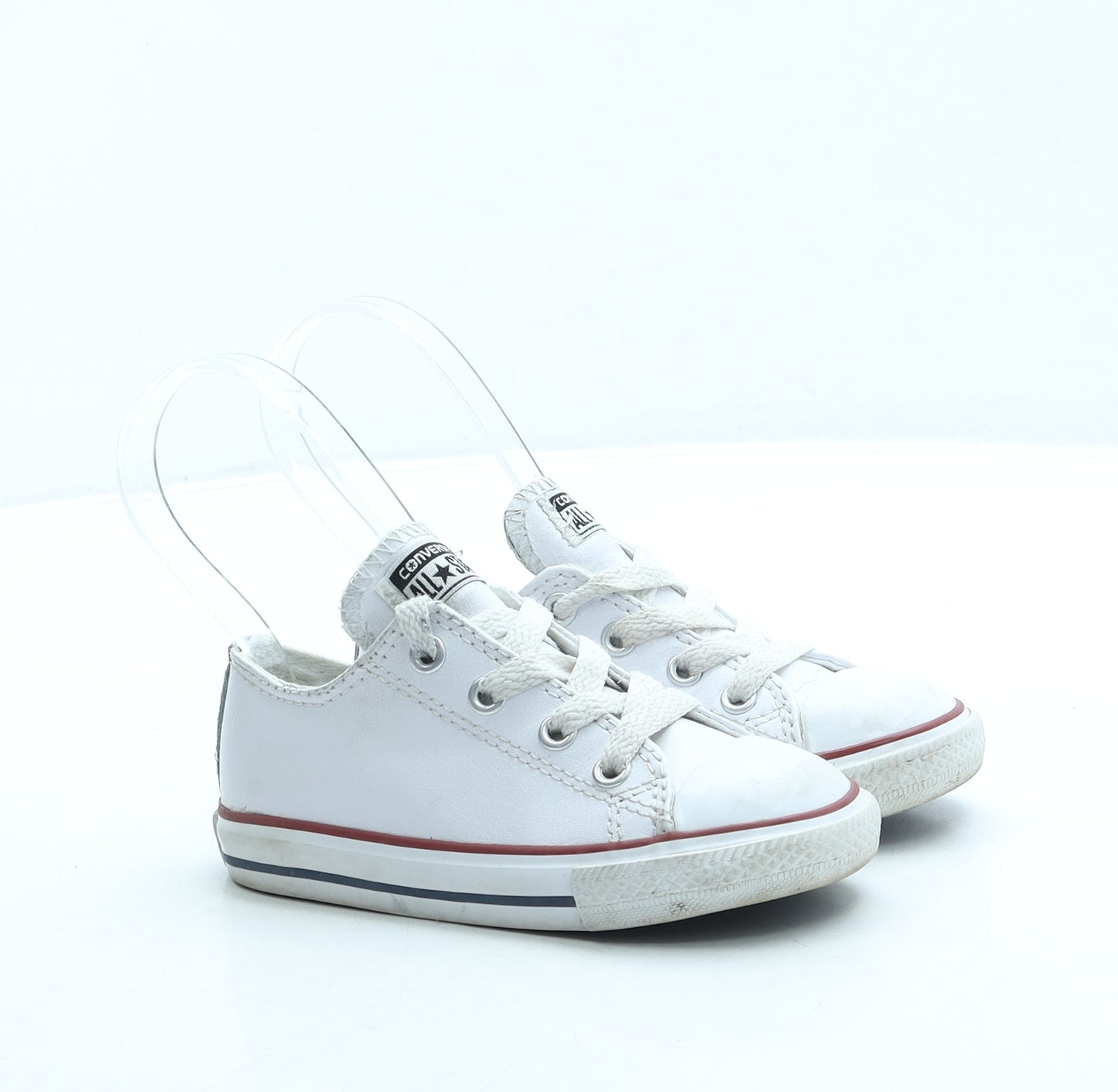 Converse Girls White Leather Trainer UK 8 24 - Unisex