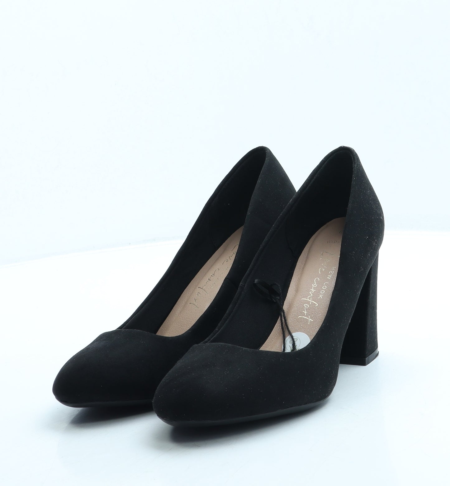 New Look Womens Black Faux Leather Court Heel UK 6 39 - Wide Fit