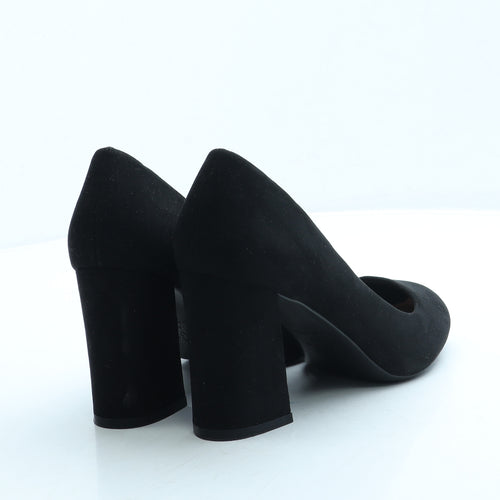 New Look Womens Black Faux Leather Court Heel UK 6 39 - Wide Fit