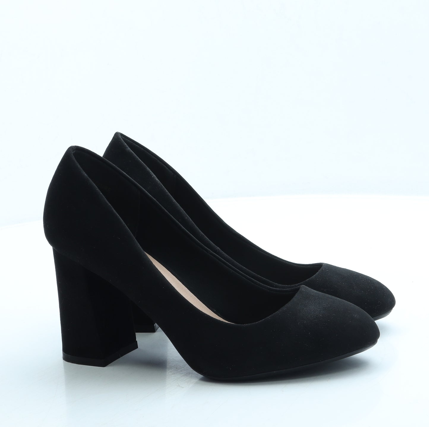 New Look Womens Black Faux Leather Court Heel UK 6 39 - Wide Fit