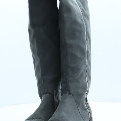 Primark Womens Grey Suede Slip On Boot UK 3 36
