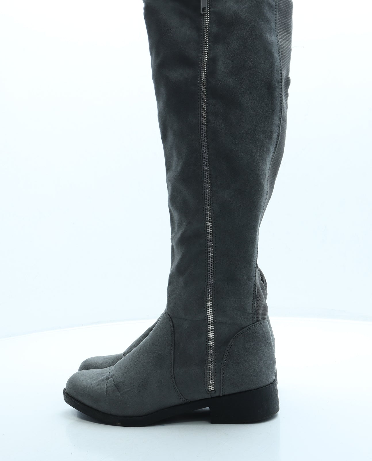 Primark Womens Grey Suede Slip On Boot UK 3 36