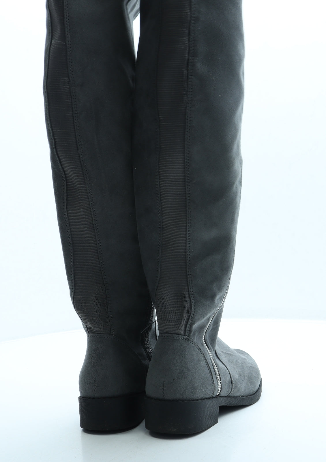 Primark Womens Grey Suede Slip On Boot UK 3 36