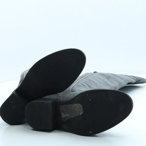 Primark Womens Grey Suede Slip On Boot UK 3 36