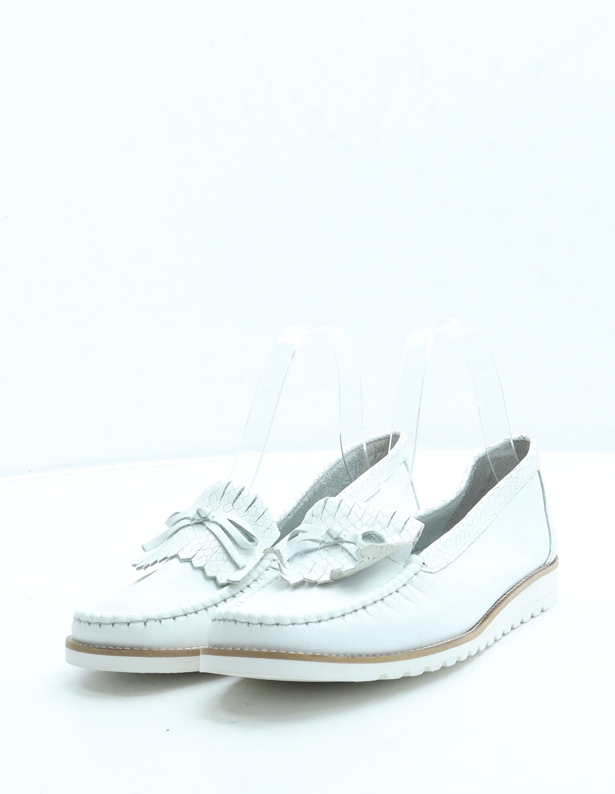 Noveflex Womens White Leather Loafer Flat UK 4 37