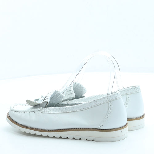 Noveflex Womens White Leather Loafer Flat UK 4 37
