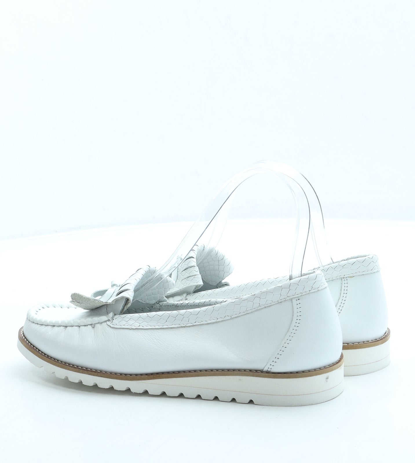 Noveflex Womens White Leather Loafer Flat UK 4 37