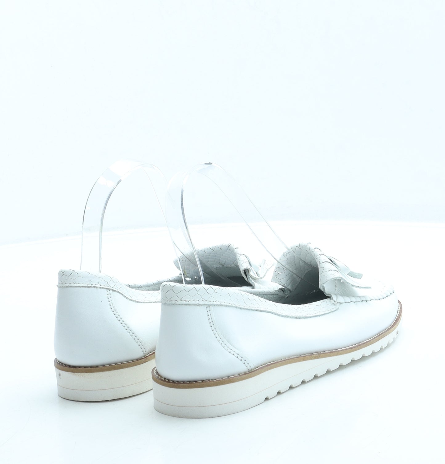Noveflex Womens White Leather Loafer Flat UK 4 37