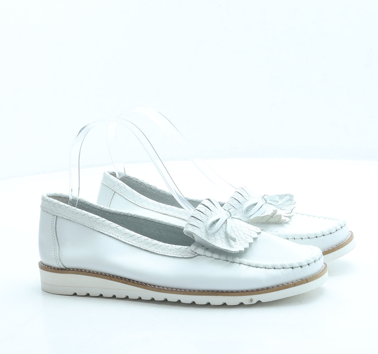 Noveflex Womens White Leather Loafer Flat UK 4 37