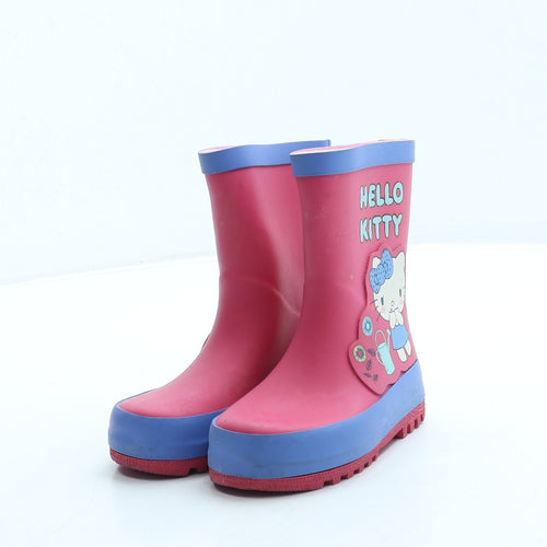 Marks and Spencer Girls Pink Rubber Wellies Boot UK 5 21 - Hello Kitty