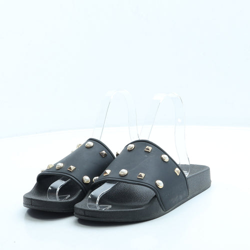Primark Womens Black Rubber Slider Sandal UK 3 36 US 5
