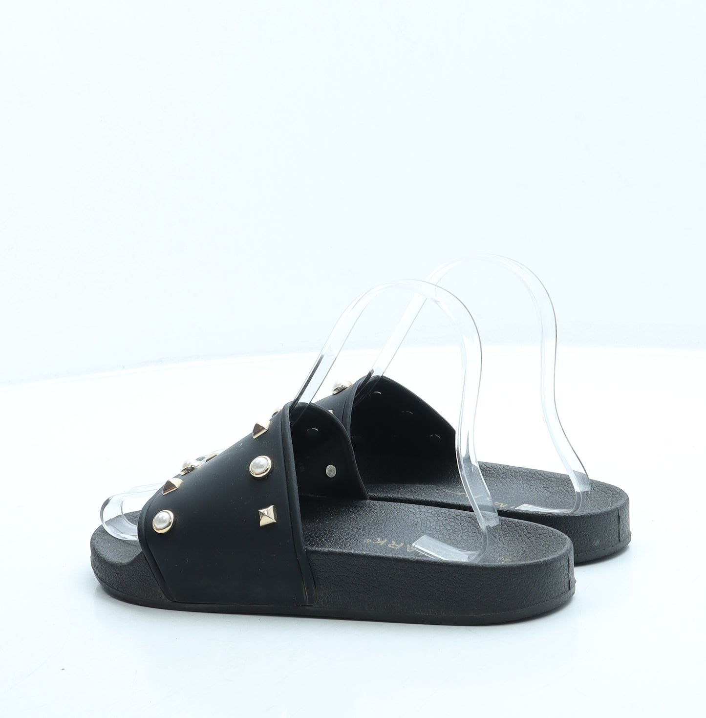 Primark Womens Black Rubber Slider Sandal UK 3 36 US 5