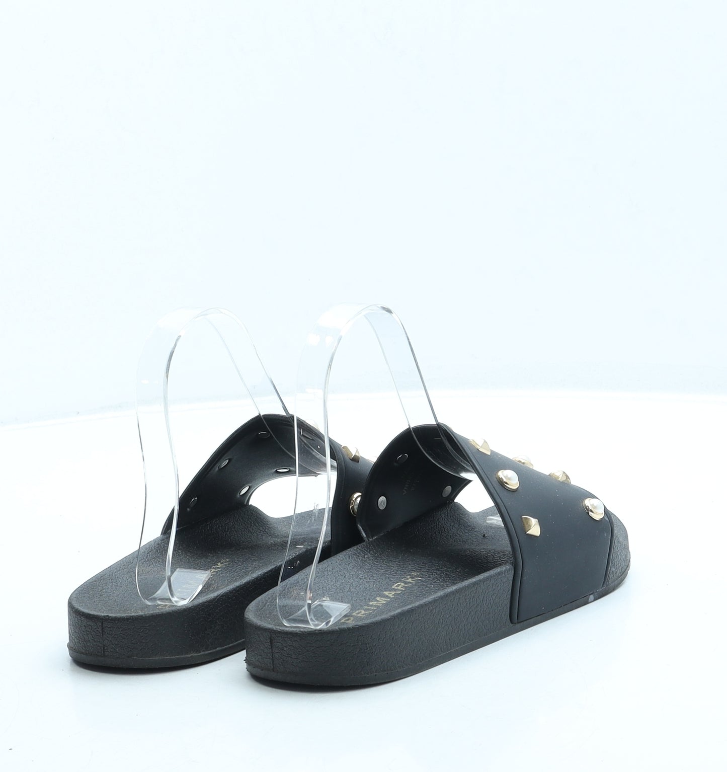 Primark Womens Black Rubber Slider Sandal UK 3 36 US 5