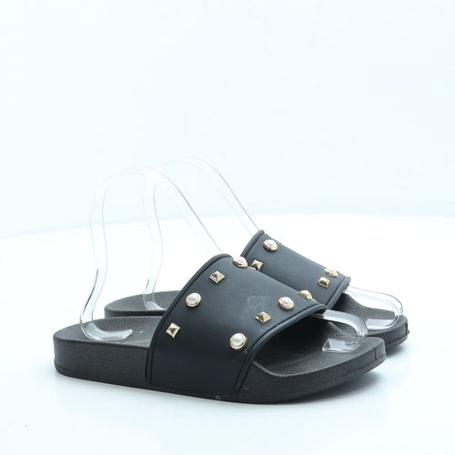 Primark Womens Black Rubber Slider Sandal UK 3 36 US 5