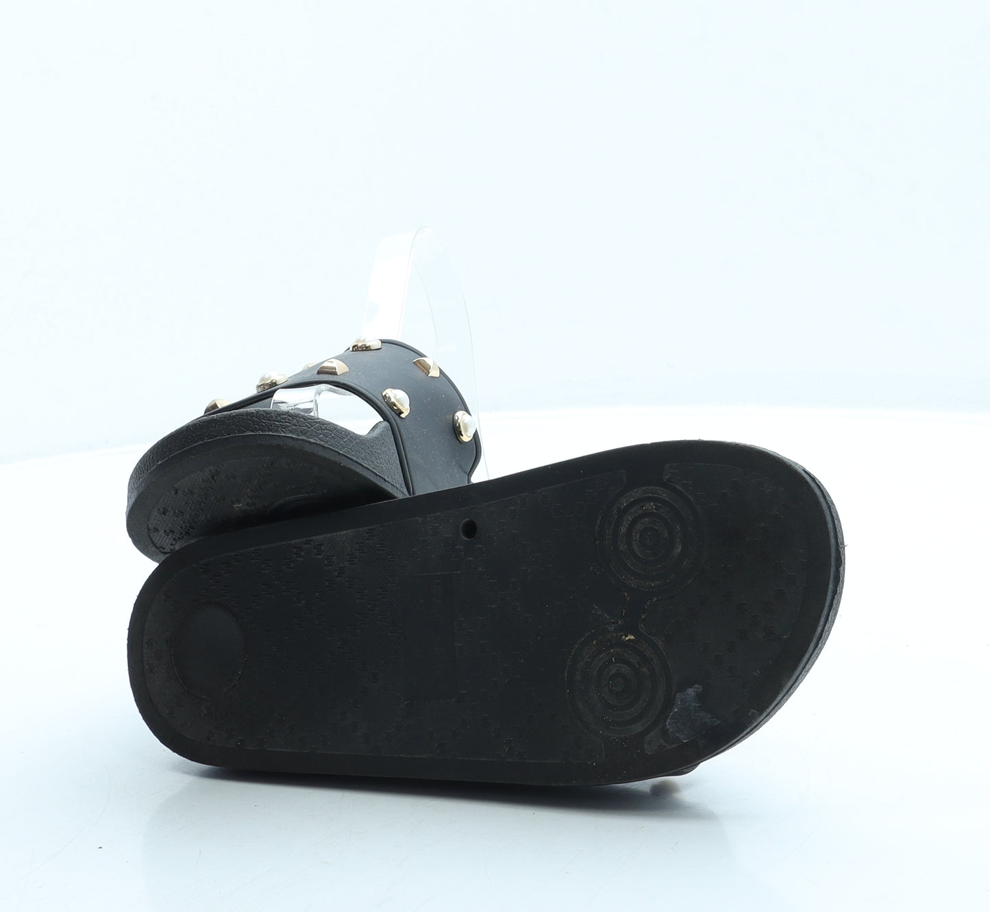 Primark Womens Black Rubber Slider Sandal UK 3 36 US 5