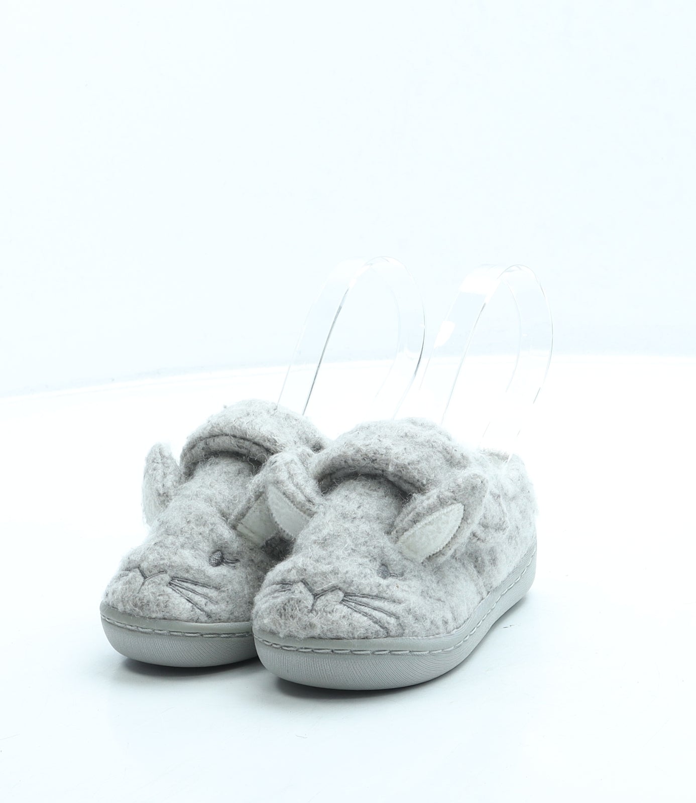 NEXT Girls Grey Polyester Slip On Slipper UK 6 - Bunny