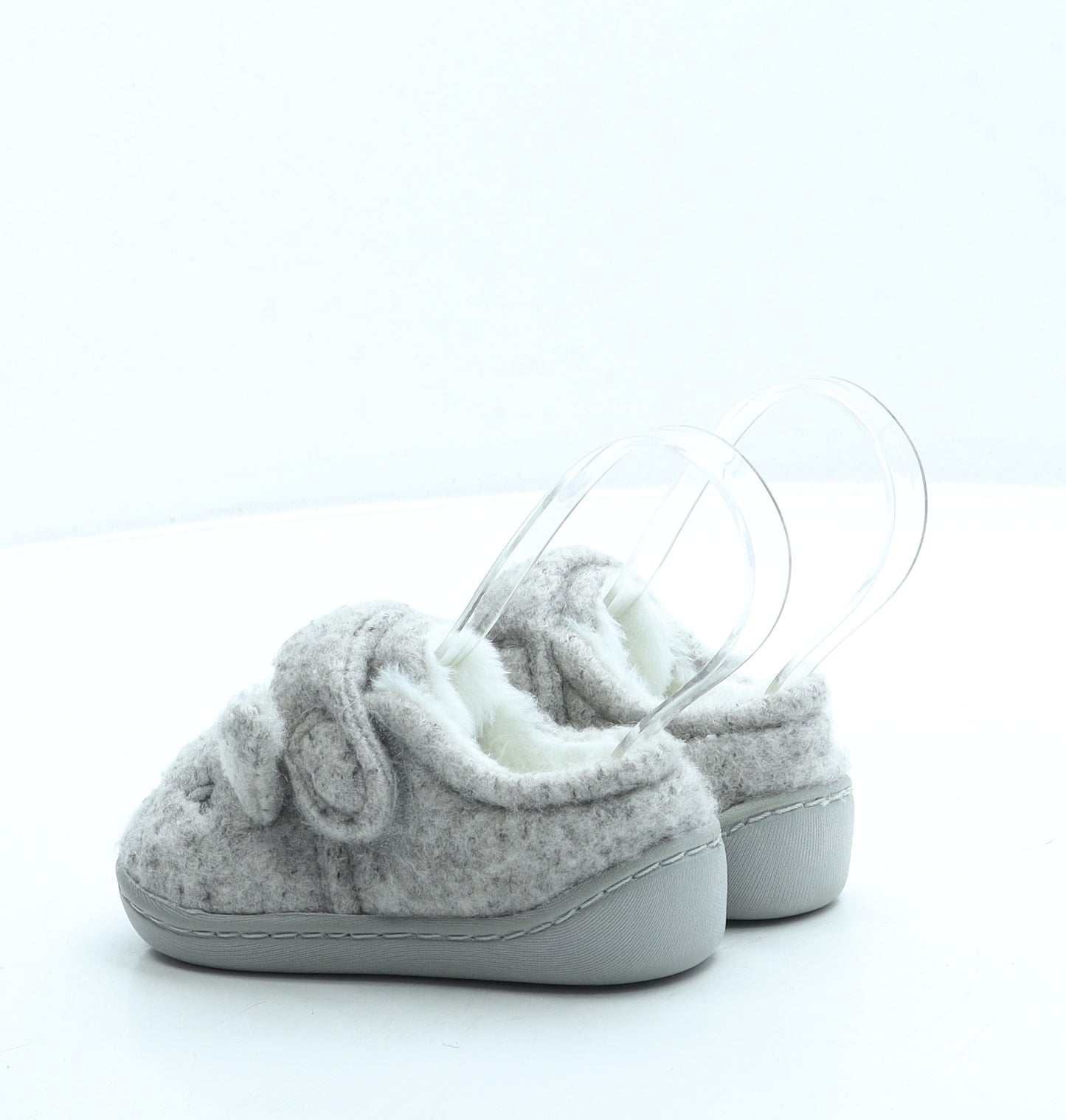 NEXT Girls Grey Polyester Slip On Slipper UK 6 - Bunny