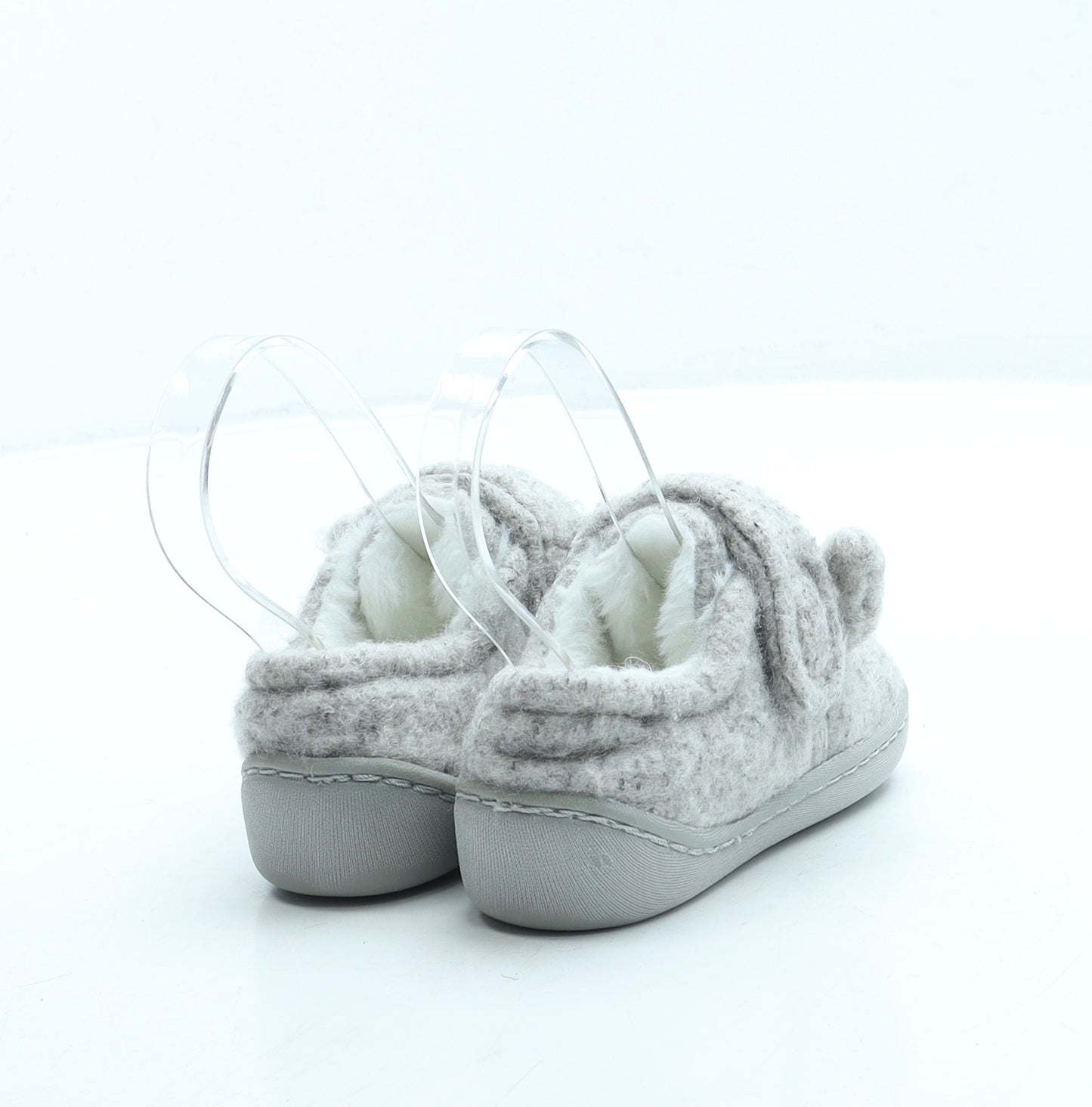 NEXT Girls Grey Polyester Slip On Slipper UK 6 - Bunny