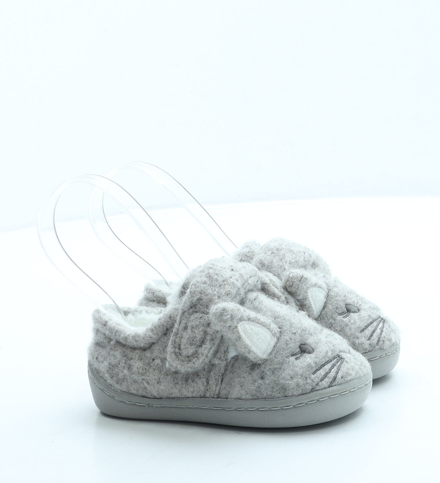 NEXT Girls Grey Polyester Slip On Slipper UK 6 - Bunny