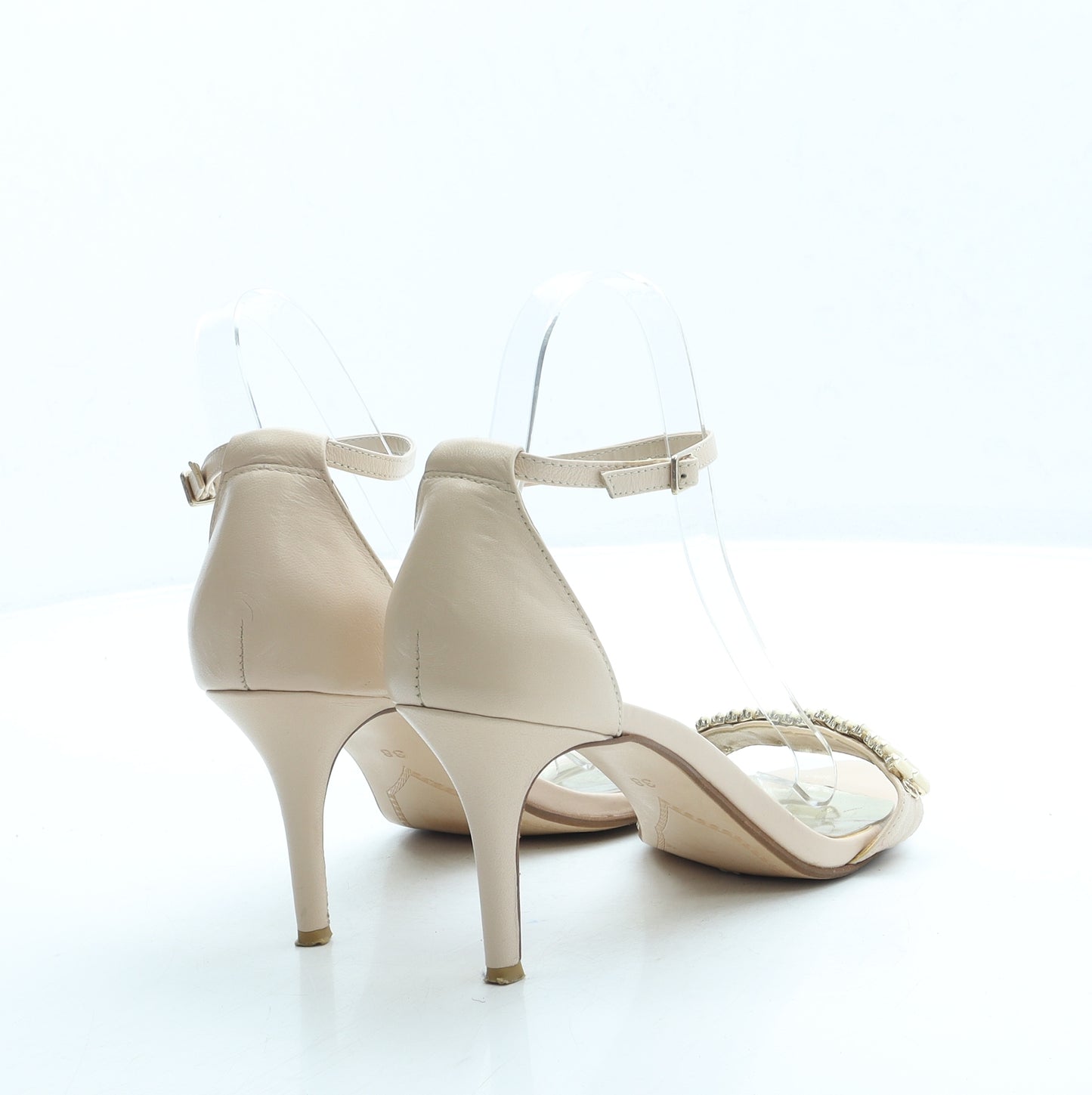 Dune Womens Beige Leather Strappy Heel UK 5 38