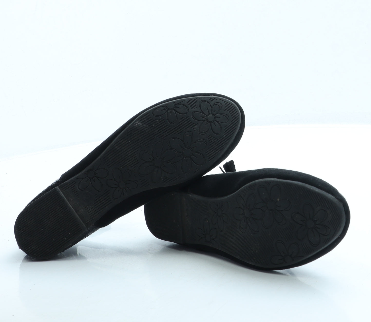 F&F Girls Black Polyester Flat UK 2 34