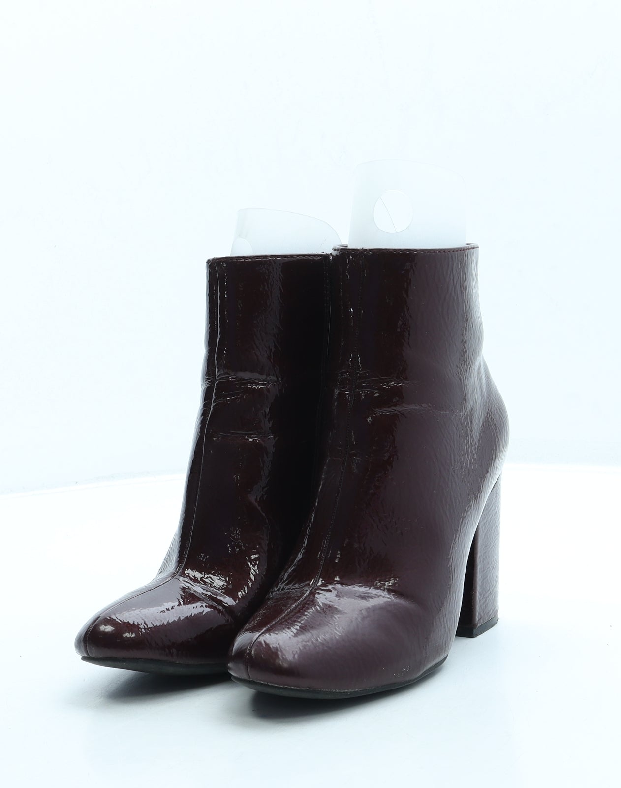 F&F Womens Red Leather Bootie Boot UK 3 36