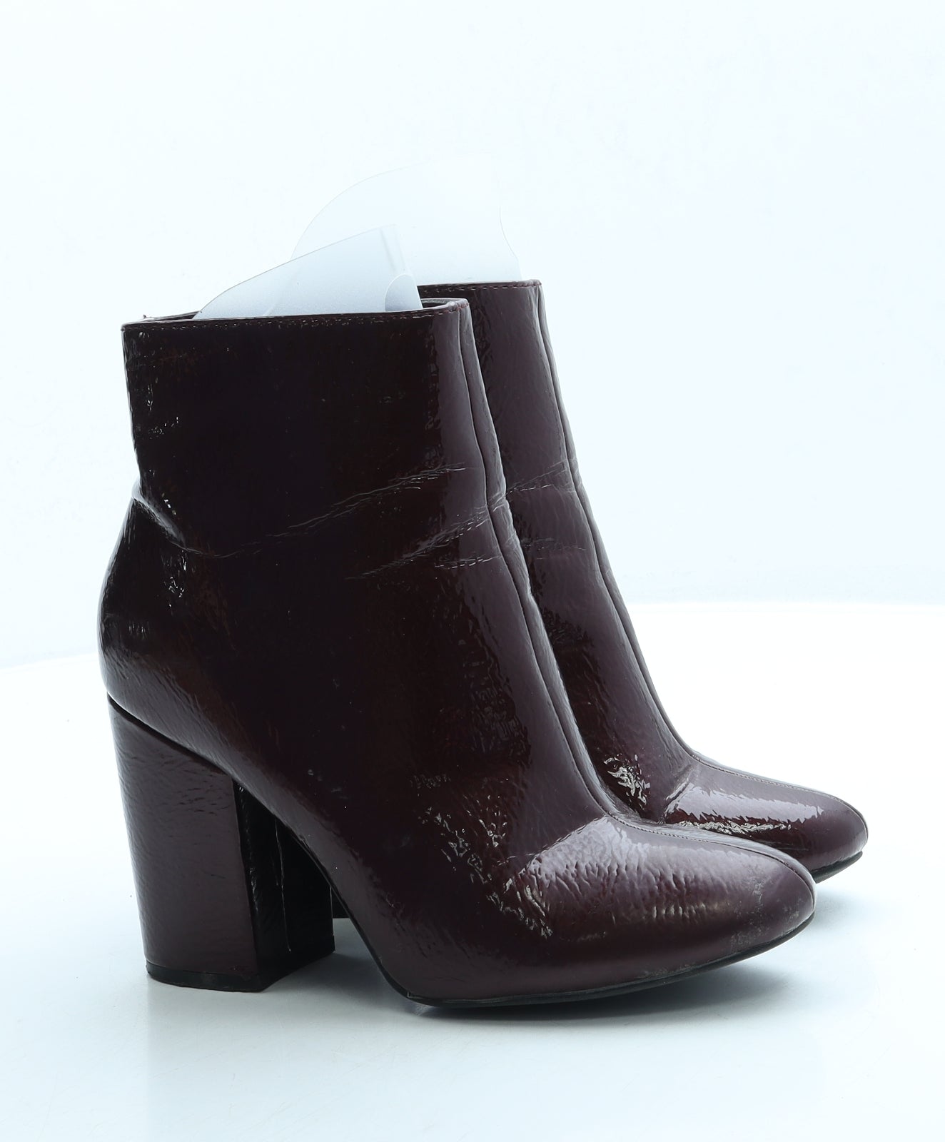 F&F Womens Red Leather Bootie Boot UK 3 36