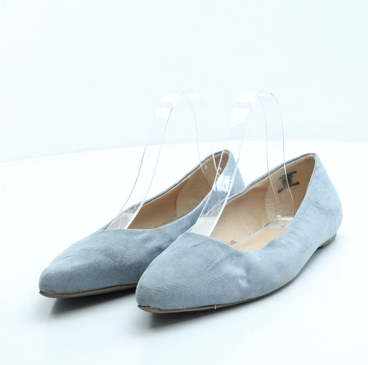 George Womens Blue Suede Flat UK 7