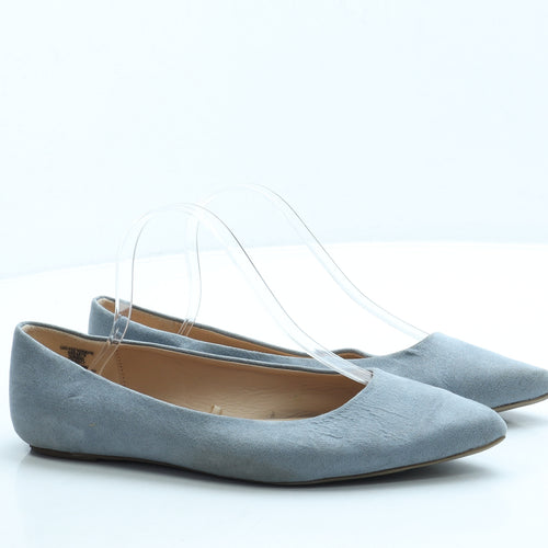 George Womens Blue Suede Flat UK 7