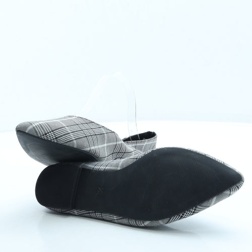 George Womens Black Plaid Polyester Flat UK 6 39