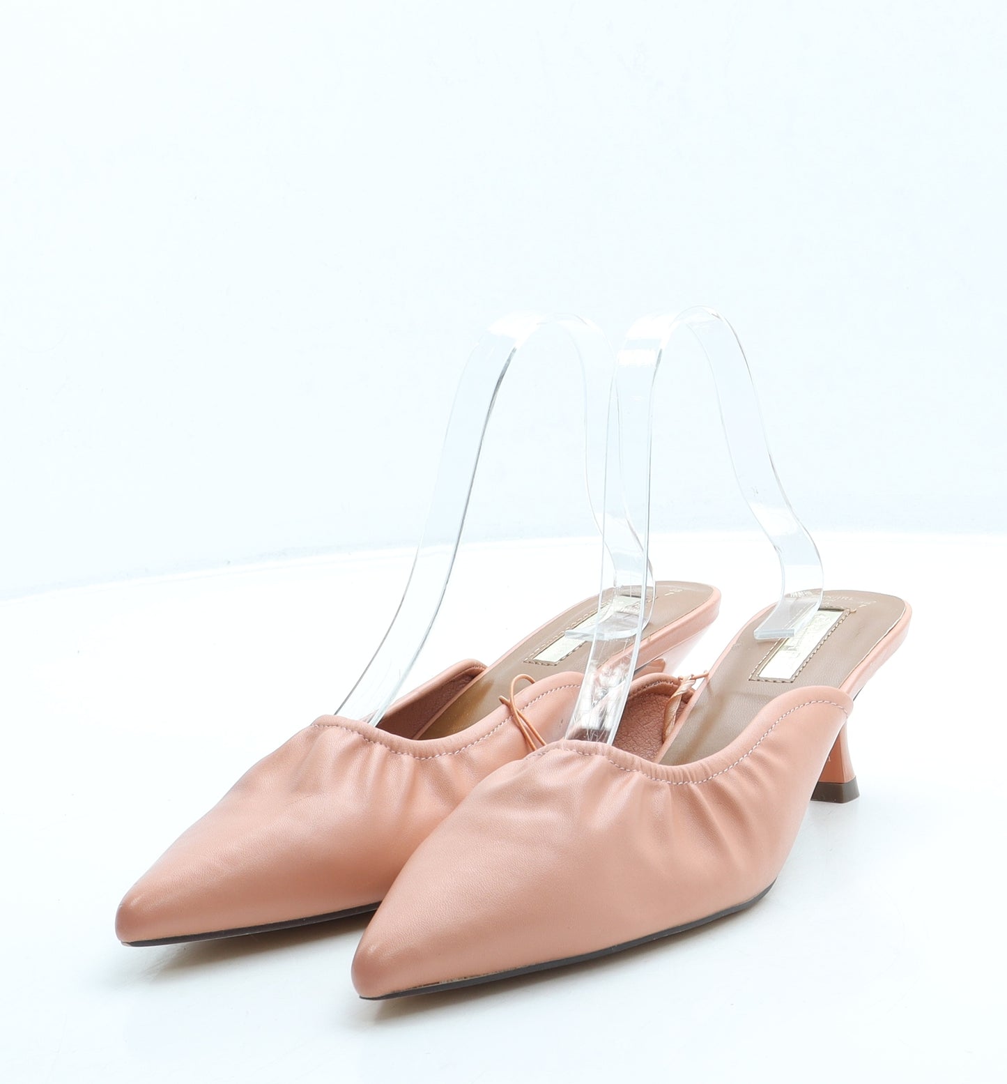 Primark Womens Pink Leather Mule Heel UK 5 38 US 7