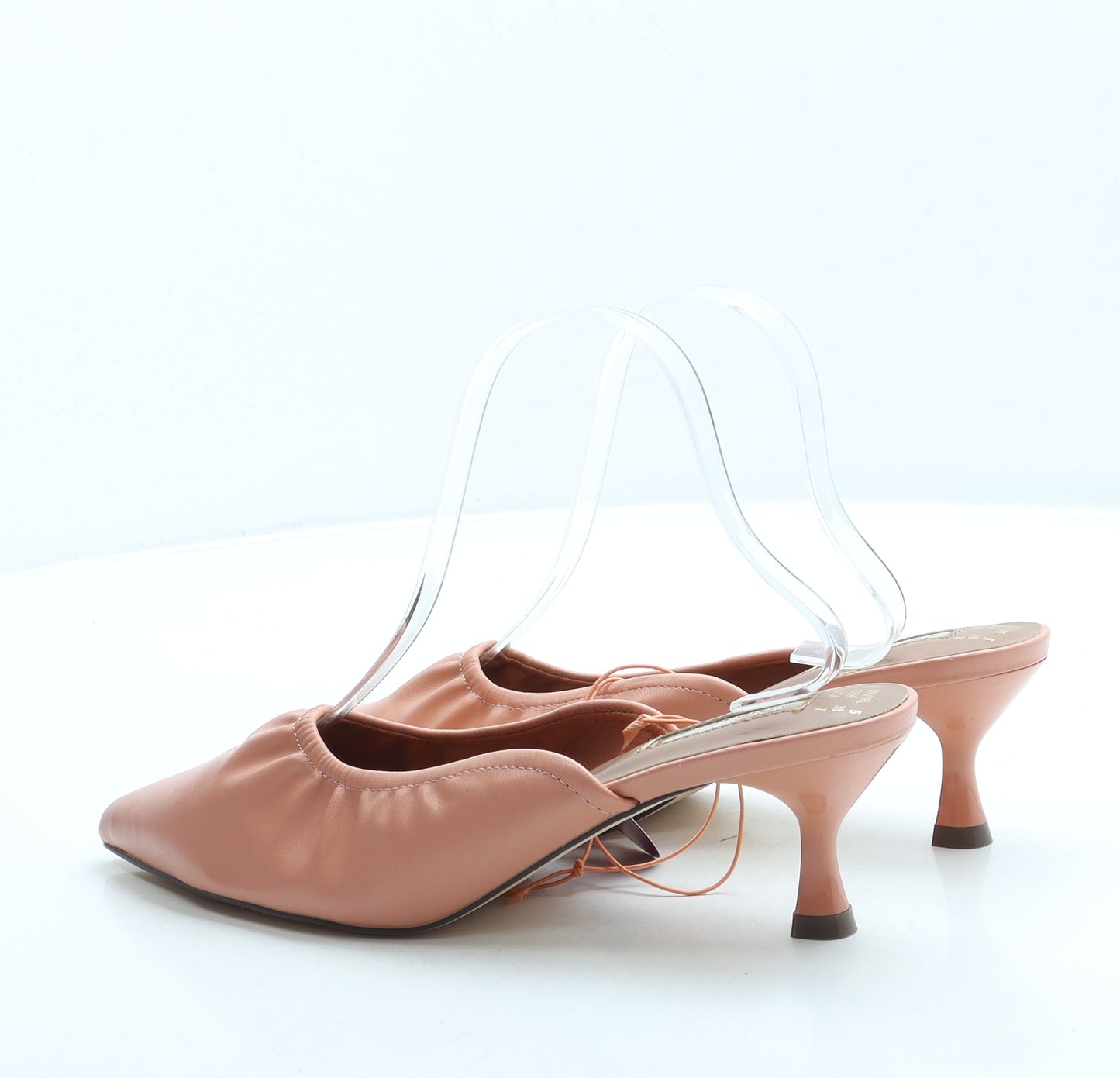 Primark Womens Pink Leather Mule Heel UK 5 38 US 7