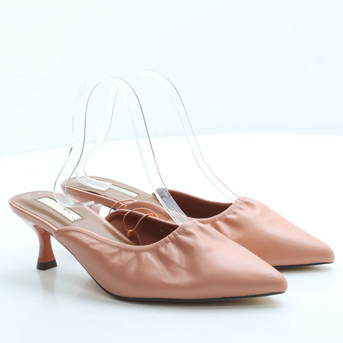 Primark Womens Pink Leather Mule Heel UK 5 38 US 7
