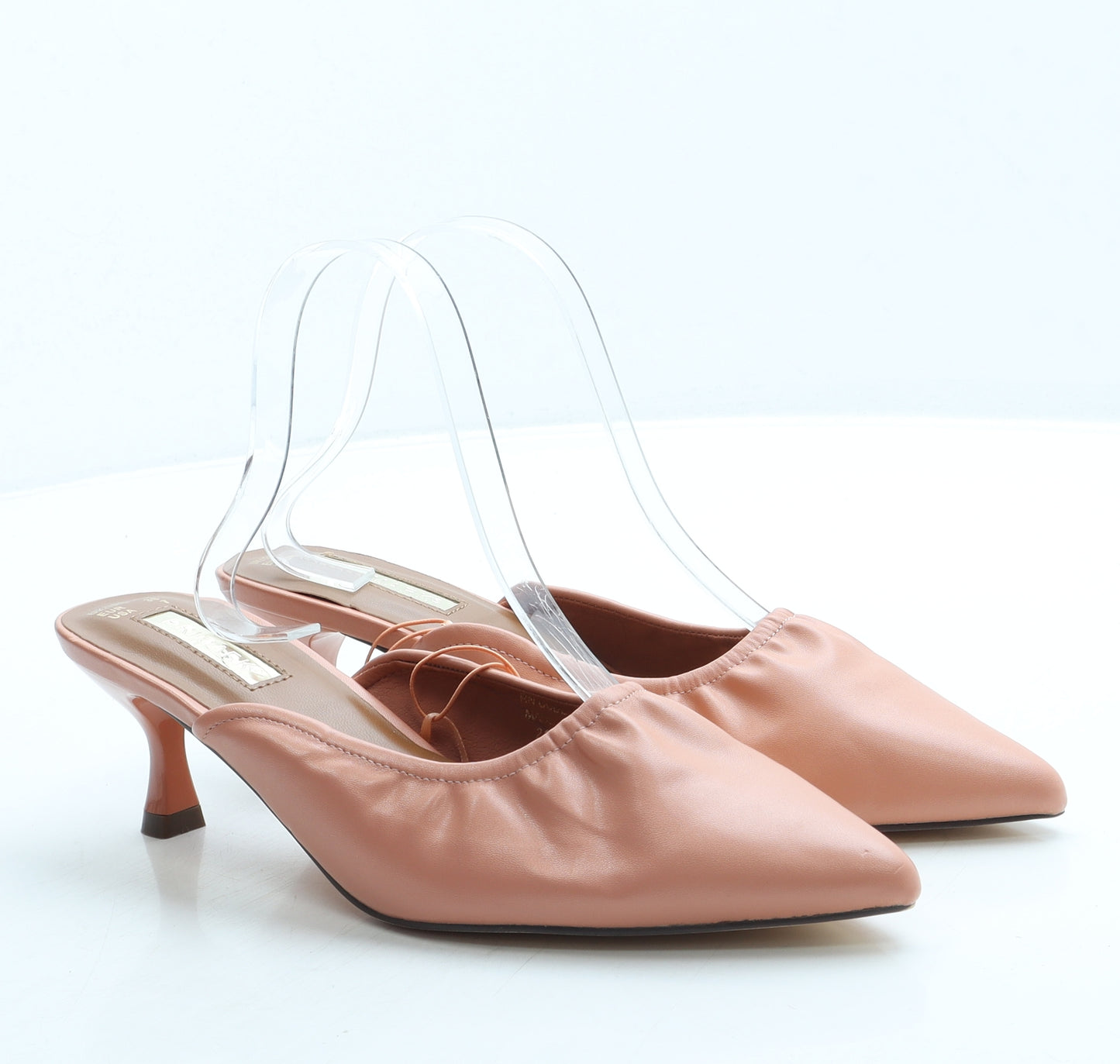 Primark Womens Pink Leather Mule Heel UK 5 38 US 7