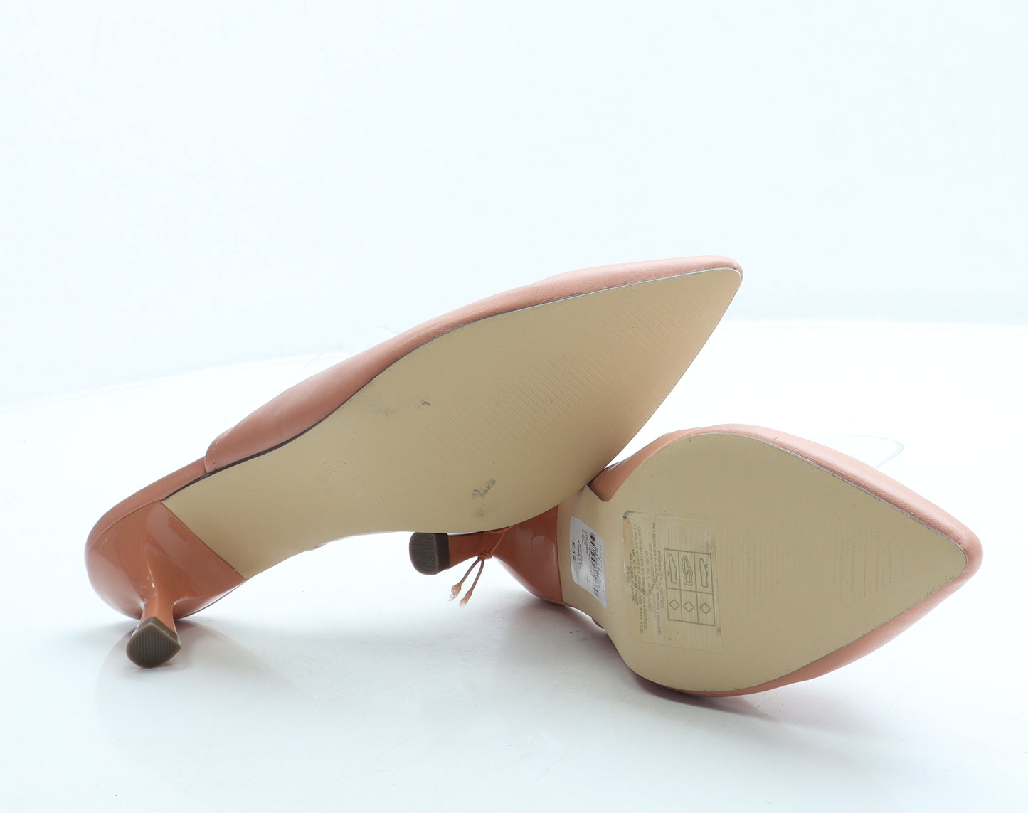 Primark Womens Pink Leather Mule Heel UK 5 38 US 7