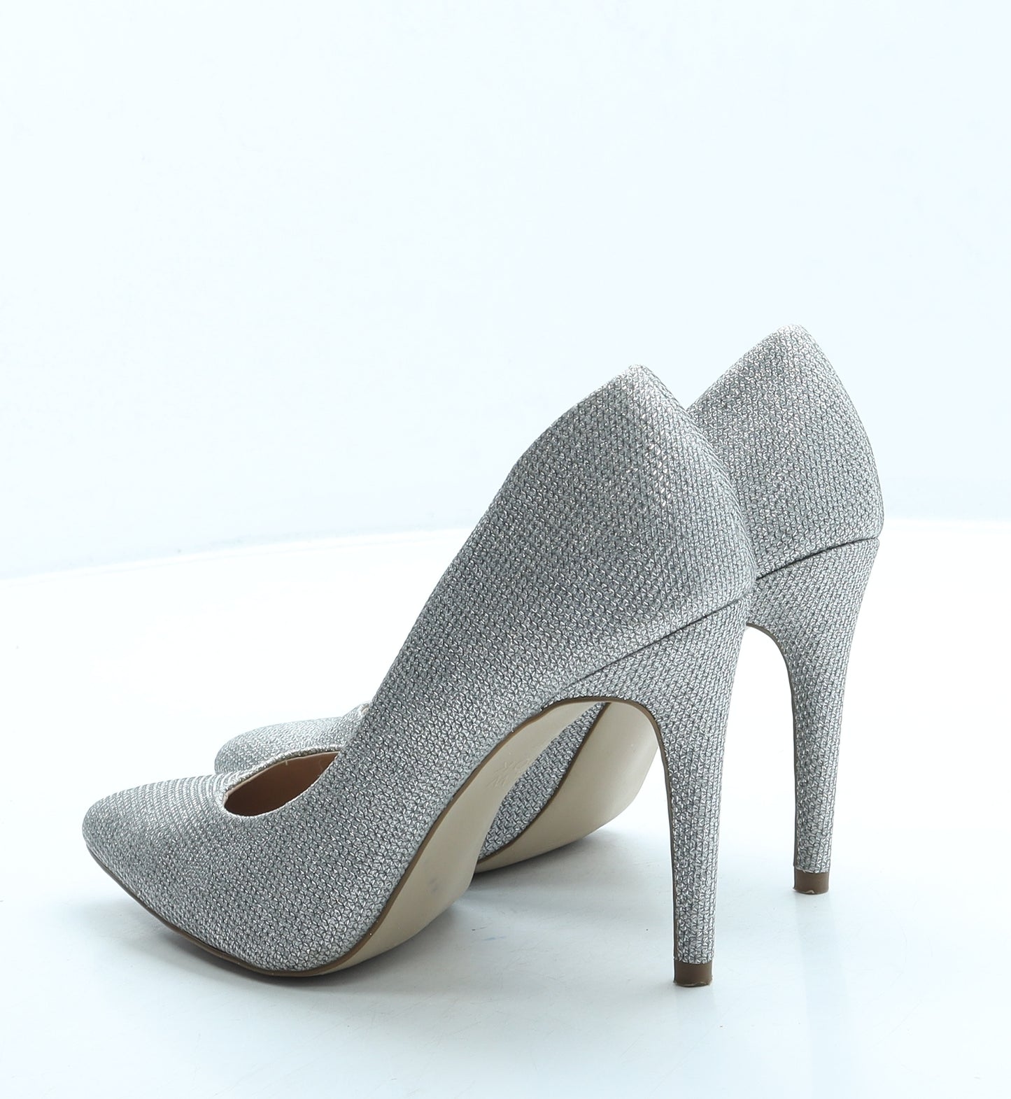 New Look Womens Silver Polyester Court Heel UK 4 37