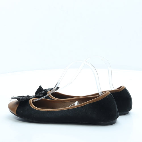 Atmosphere Womens Black Colourblock Suede Ballet Flat UK 6 39