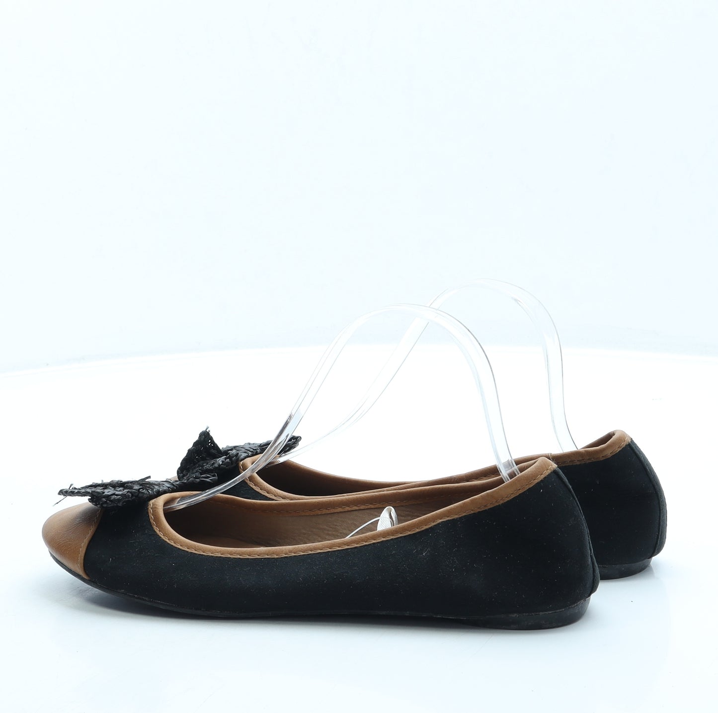 Atmosphere Womens Black Colourblock Suede Ballet Flat UK 6 39