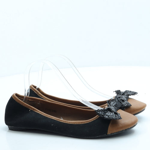 Atmosphere Womens Black Colourblock Suede Ballet Flat UK 6 39