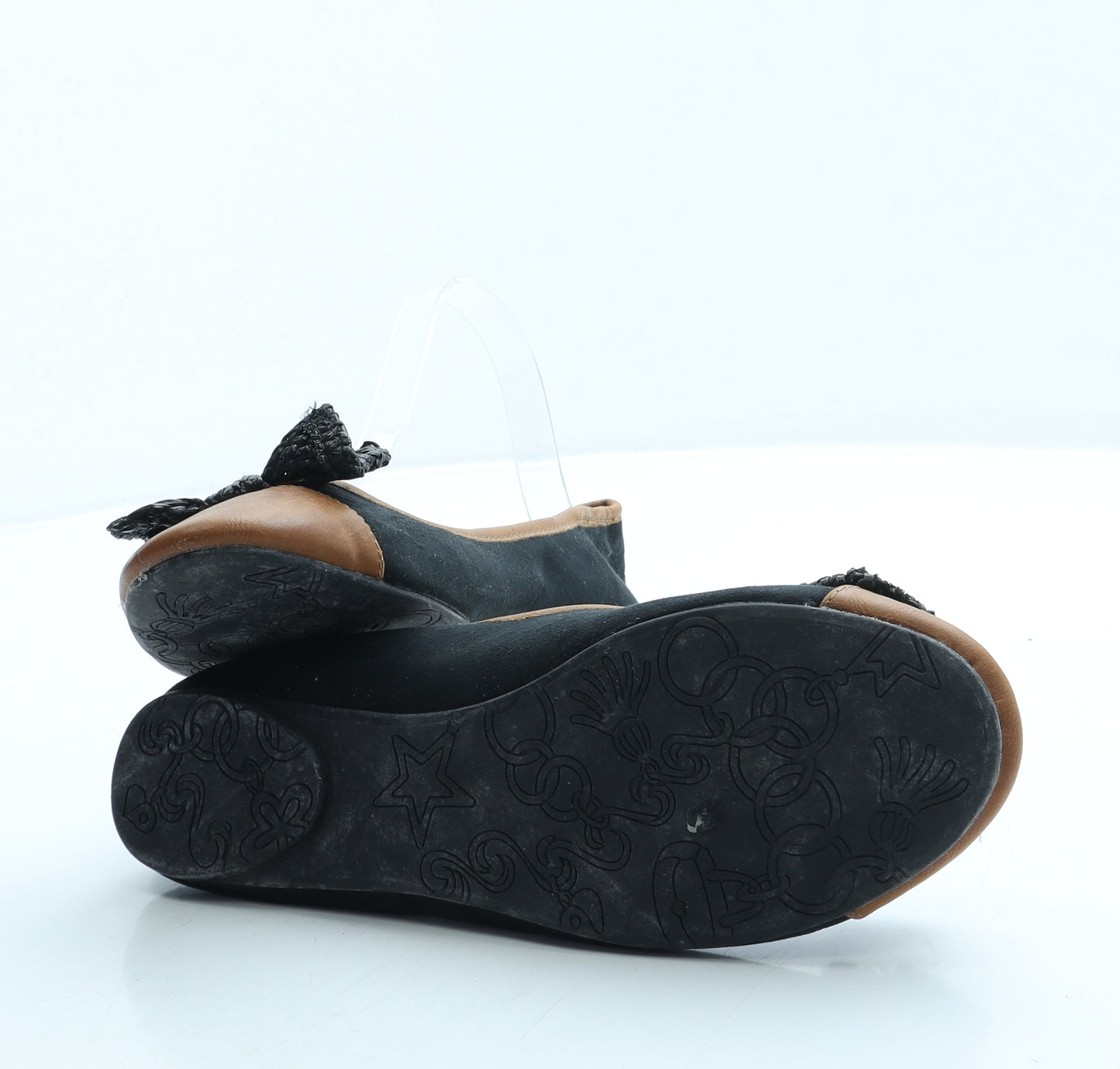 Atmosphere Womens Black Colourblock Suede Ballet Flat UK 6 39