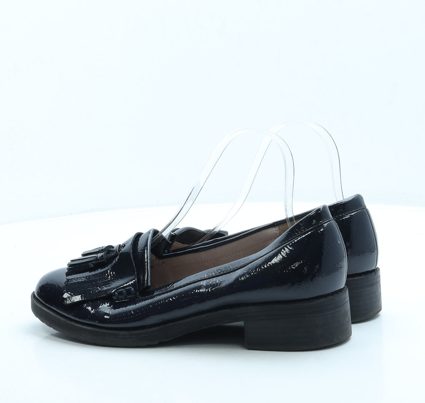 NEXT Womens Blue Patent Leather Loafer Flat UK 7 41