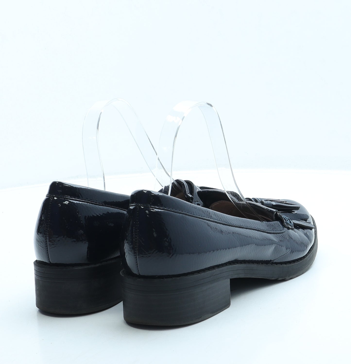 NEXT Womens Blue Patent Leather Loafer Flat UK 7 41