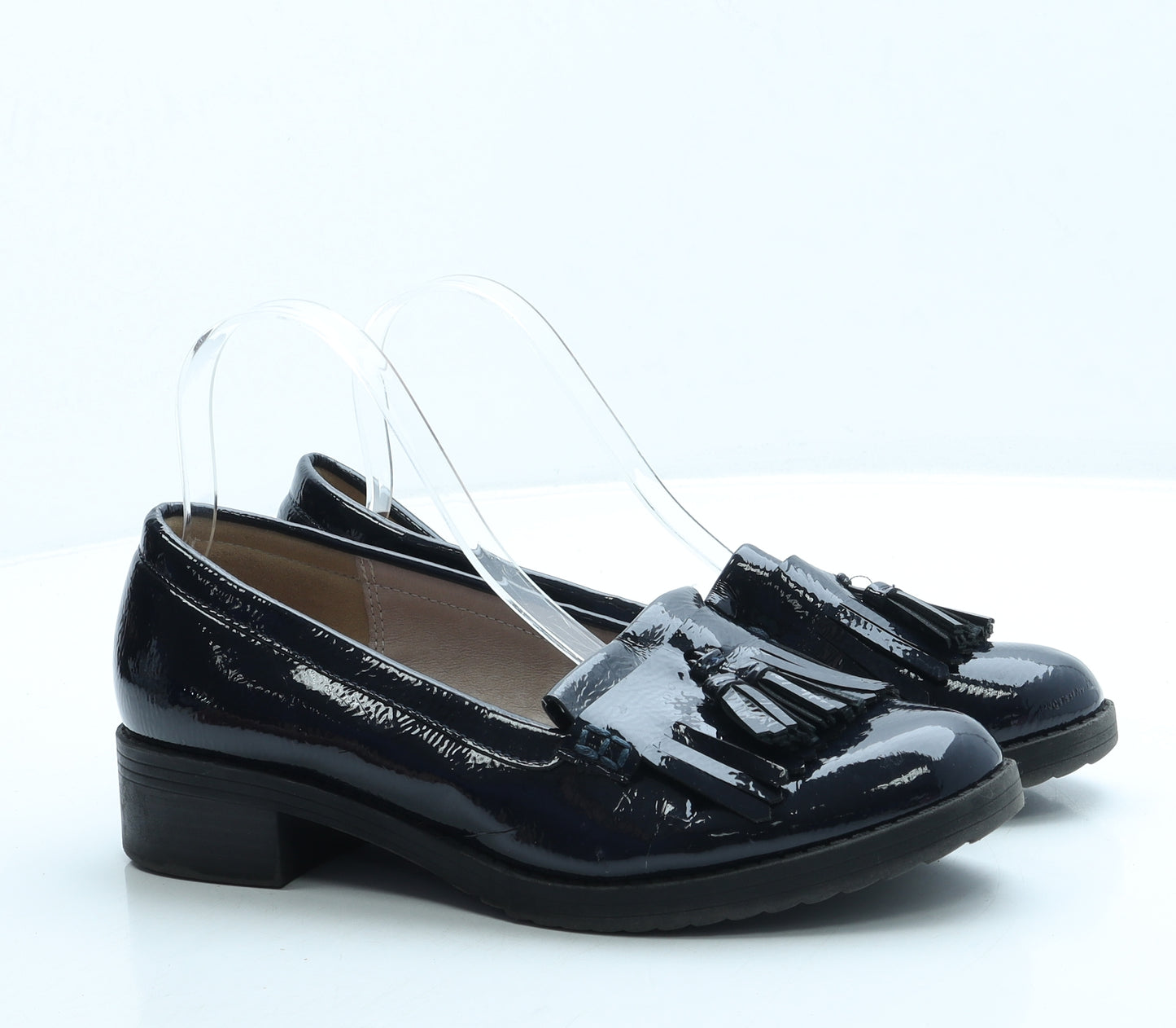 NEXT Womens Blue Patent Leather Loafer Flat UK 7 41