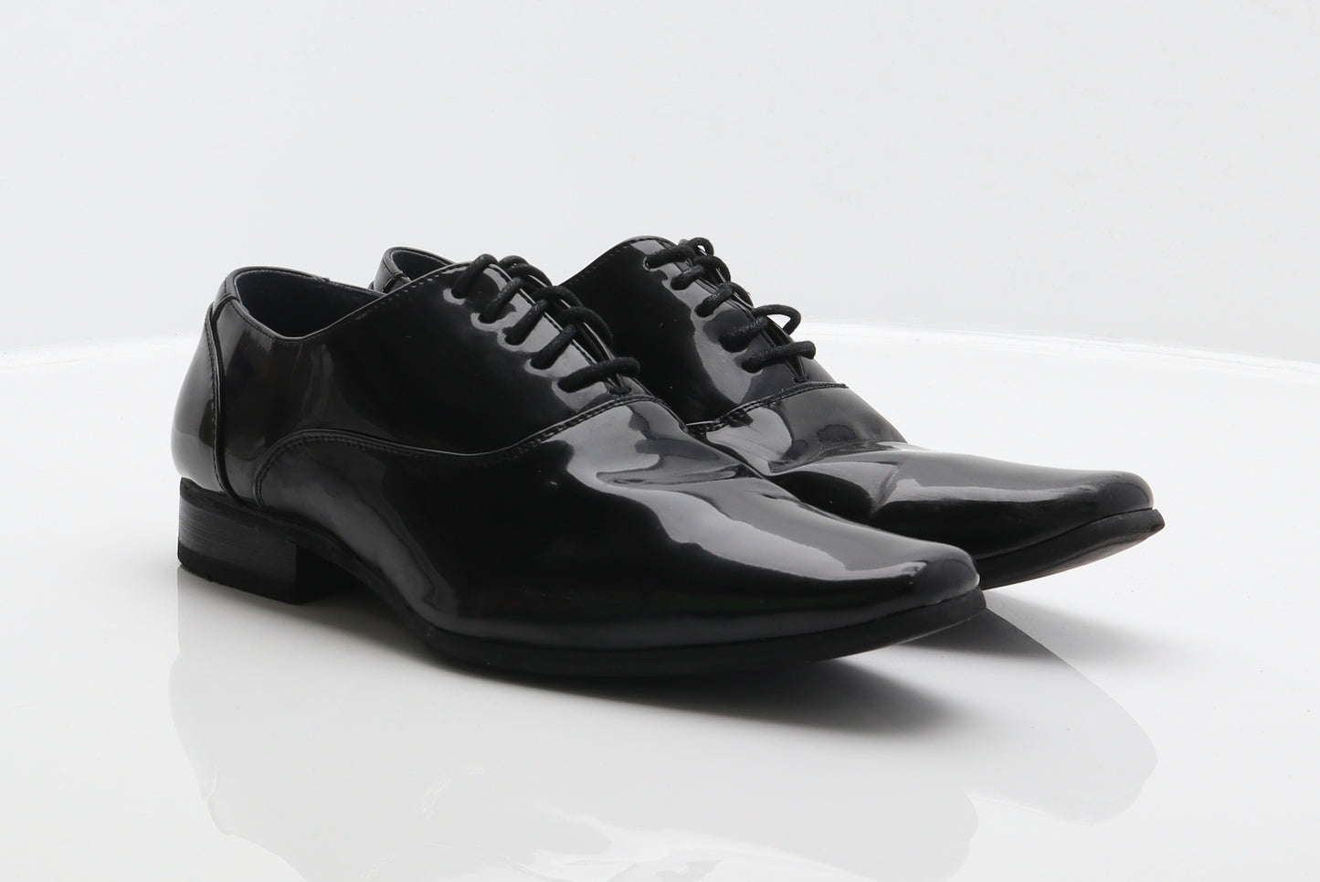 Goor Mens Black Patent Leather Oxford Dress UK 6