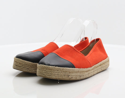 Primark Womens Orange Polyester Espadrille Flat UK 8 41